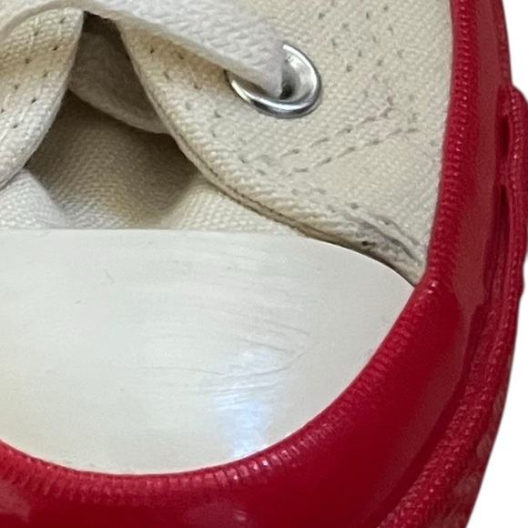 Comme des Garcons Play x Converse Red Sole Low Top Off White Sneakers US 8 - Picture 10 of 10